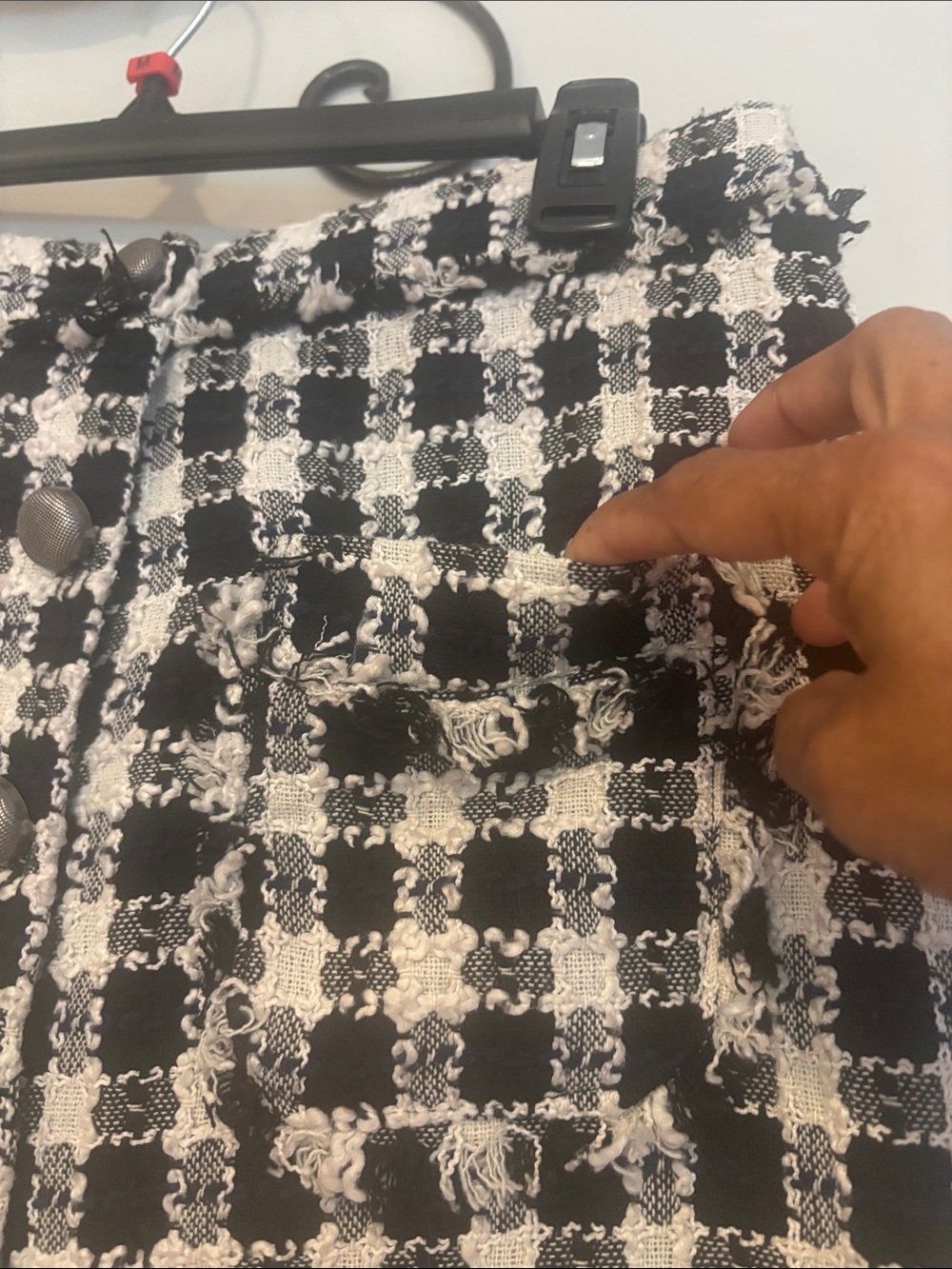 Laundry By Shelli Segal Black and White Tweed Button-Front Mini Skirt - Picture 3 of 9